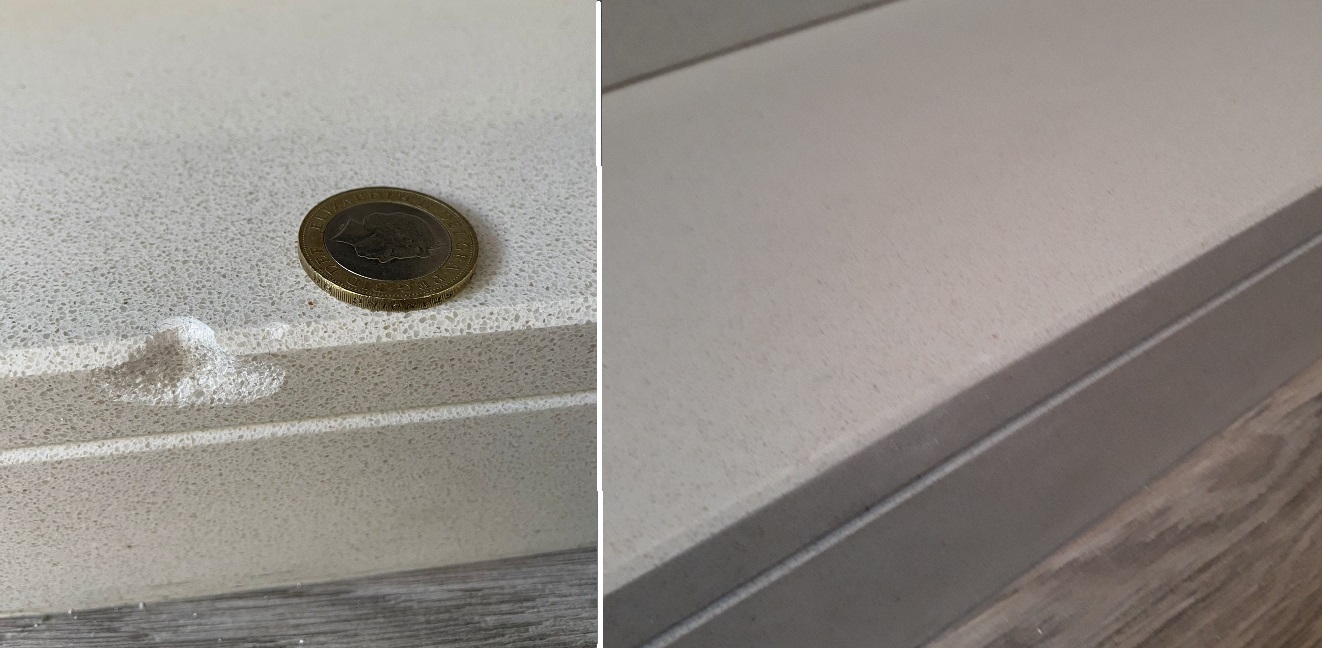 Quartz Chips Removed